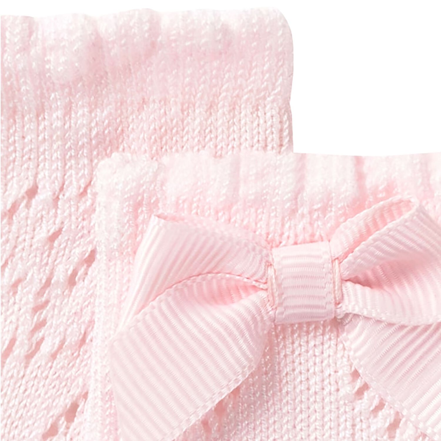 Baby Girls Pink Knitted Bow Socks, 3, hi-res