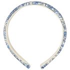 Girls Ivory & Blue Headband, 1, hi-res