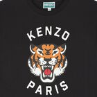 تي شيرت أسود بشعار النمر للأولاد, 4, hi-res