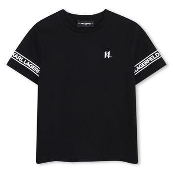 Boys Mini Me Black Logo T-Shirt