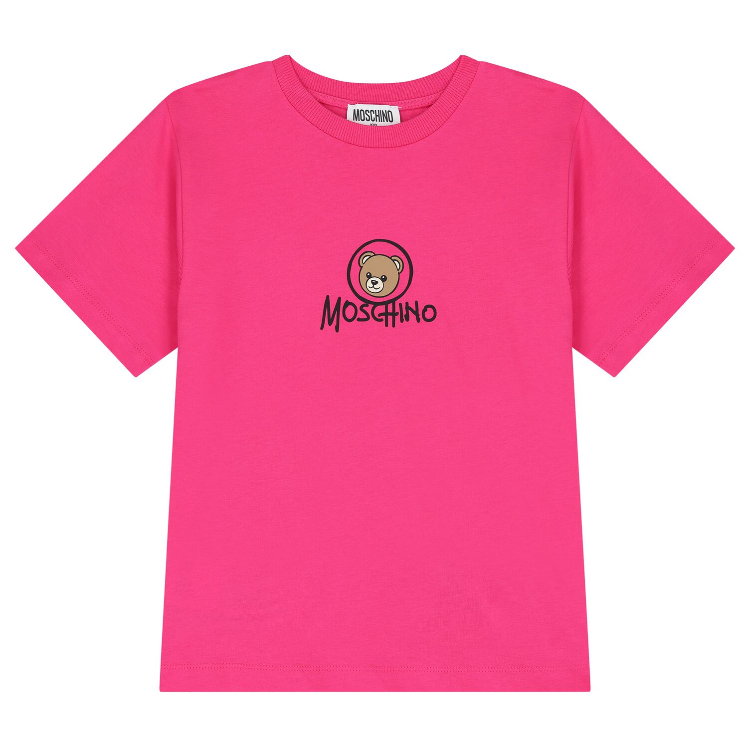 Girls Pink Teddy Bear Logo T-Shirt, 5, hi-res