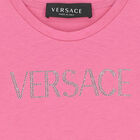 Girls Pink Embellished Logo T-Shirt, 1, hi-res