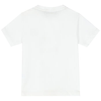 Younger Boys White & Red Logo T-Shirt