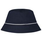 Baby Boys Navy Blue & Blue Logo Reversible Hat, 1, hi-res