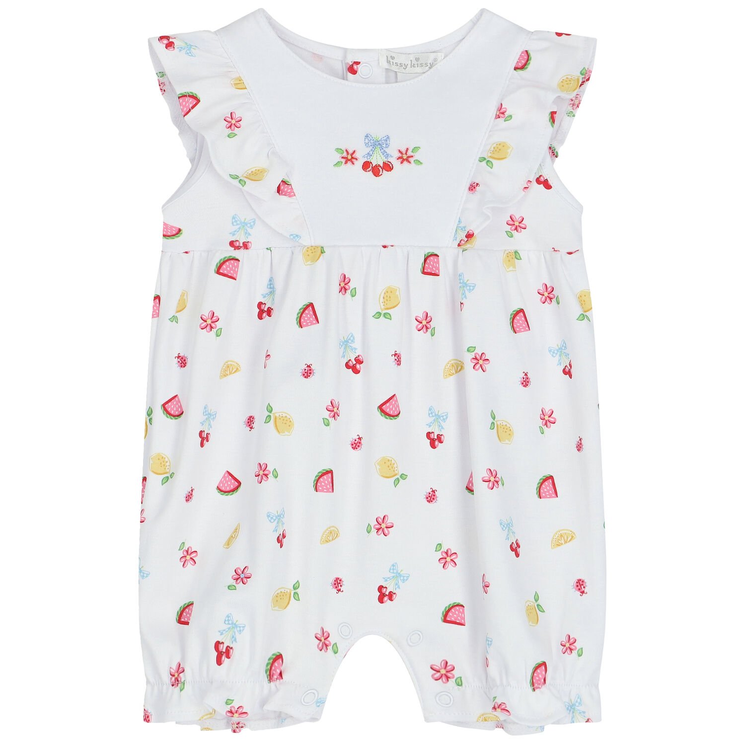 Baby Girls White Tropical Dreams Romper, 1, hi-res