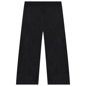Girls Black Velour Trousers
