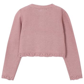 Girls Pink Knitted Cardigan