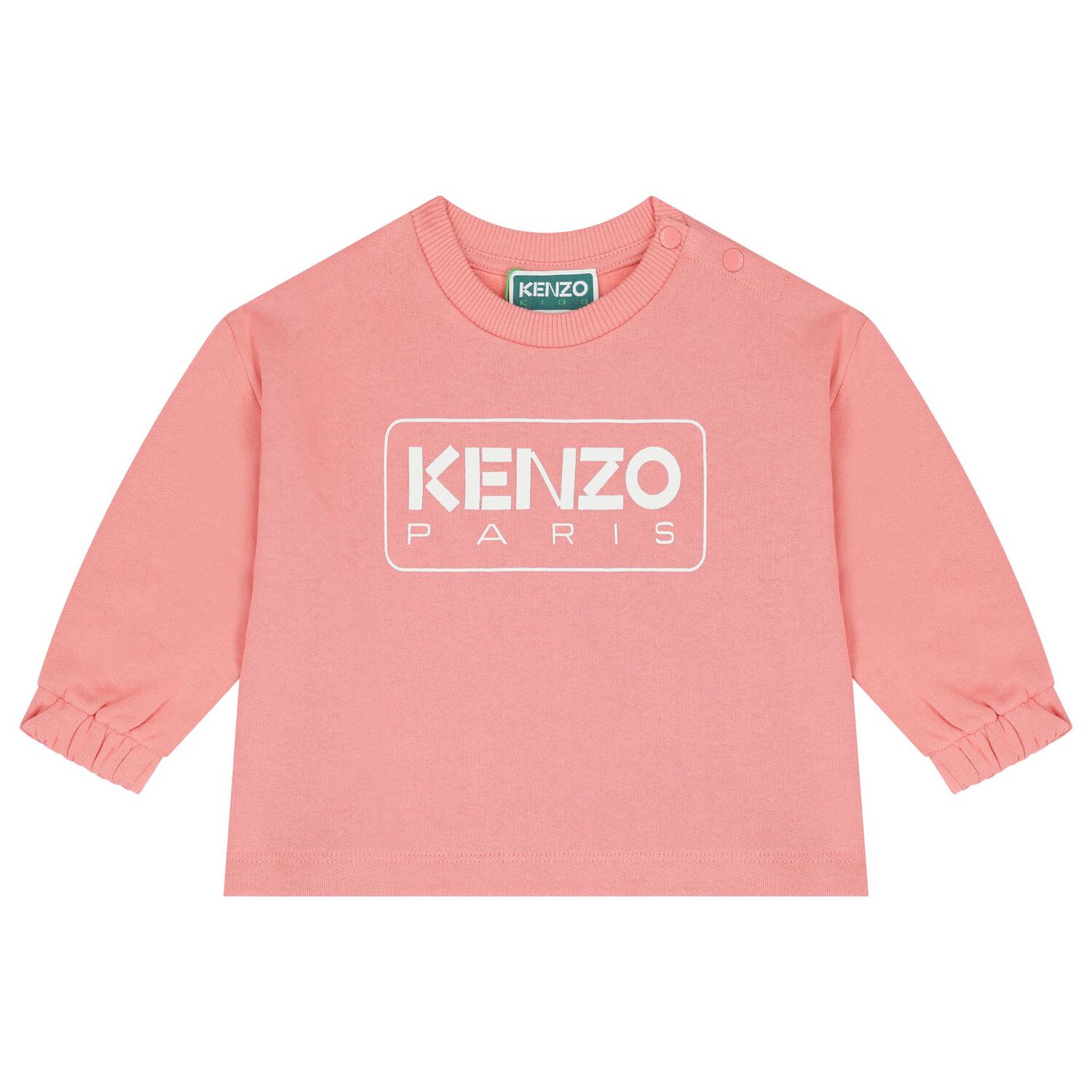 بدلة رياضية بنات بالشعار باللون الوردى, 1, hi-res