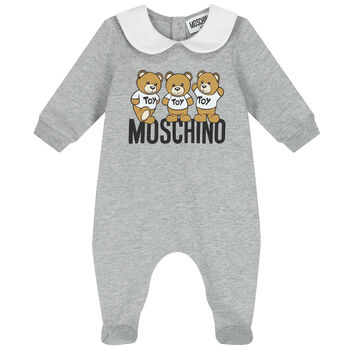 Grey Teddy Bear Logo Babygrow
