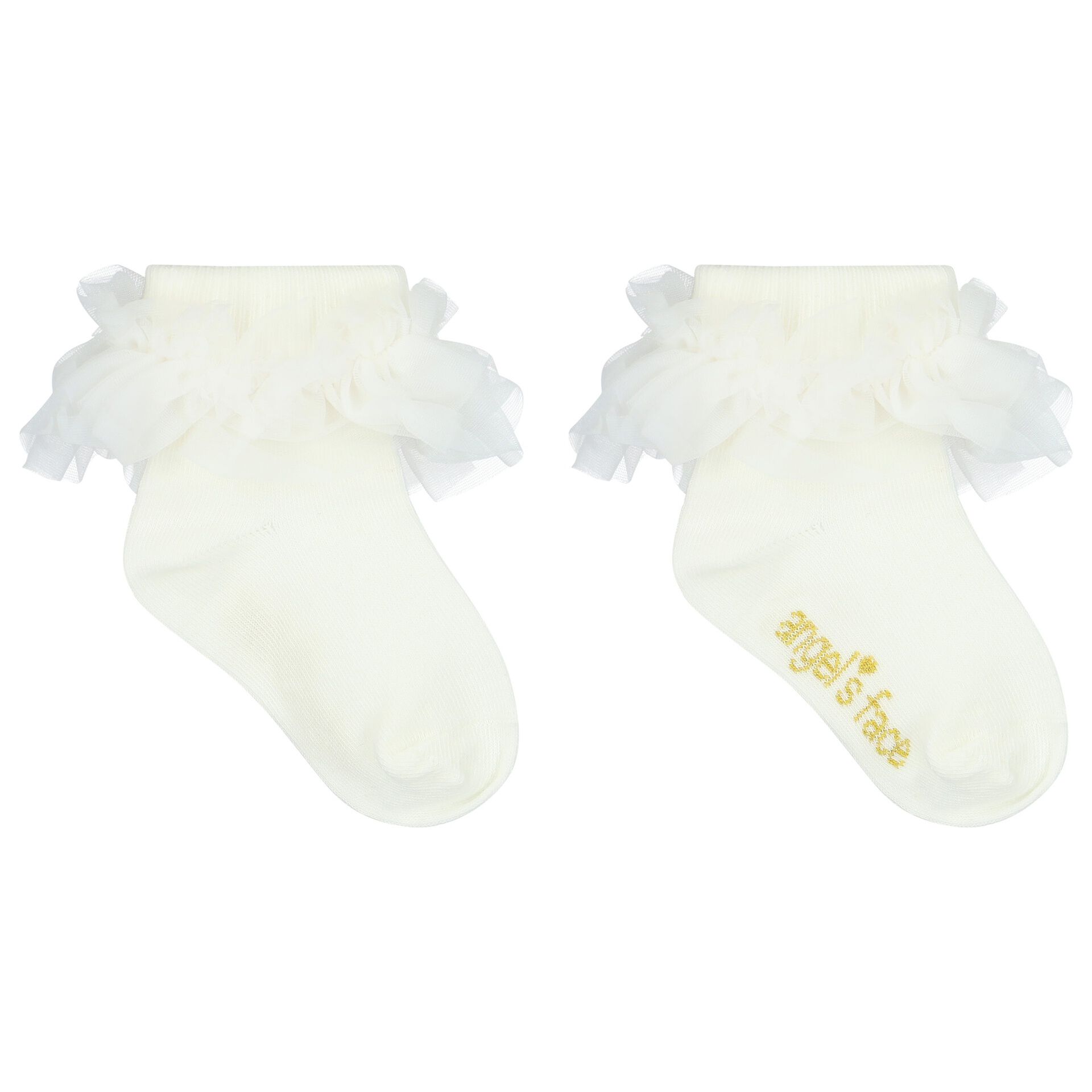 Angel s Face Baby Girls White Ruffled Socks Junior Couture UAE
