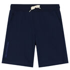 Boys Navy Cotton Shorts, 1, hi-res