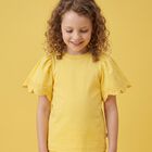 Girls Yellow Broderie Anglaise Top, 1, hi-res