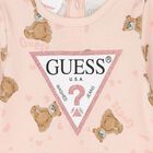 Baby Girls Pink Cotton Teddy Bear Babygrow, 4, hi-res