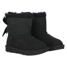 Younger Girls Black Mini Bailey Bow II Suede Boots, 1, hi-res