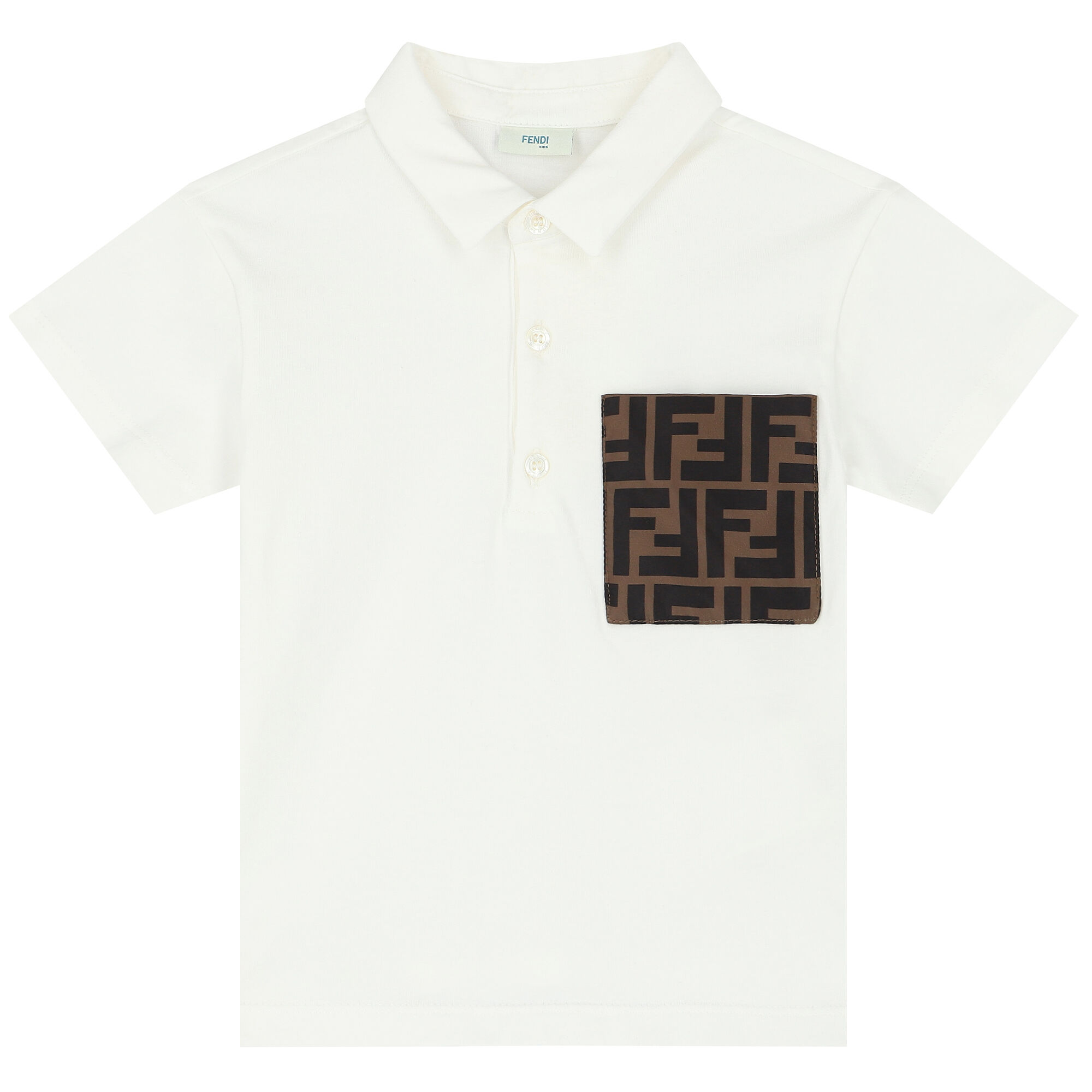 Fendi Baby Boys Ivory Logo Polo Shirt Junior Couture UAE