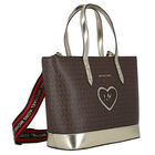 Girls Brown Logo Tote Bag, 1, hi-res
