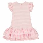 Girls White Pink Embellished Dress, 1, hi-res