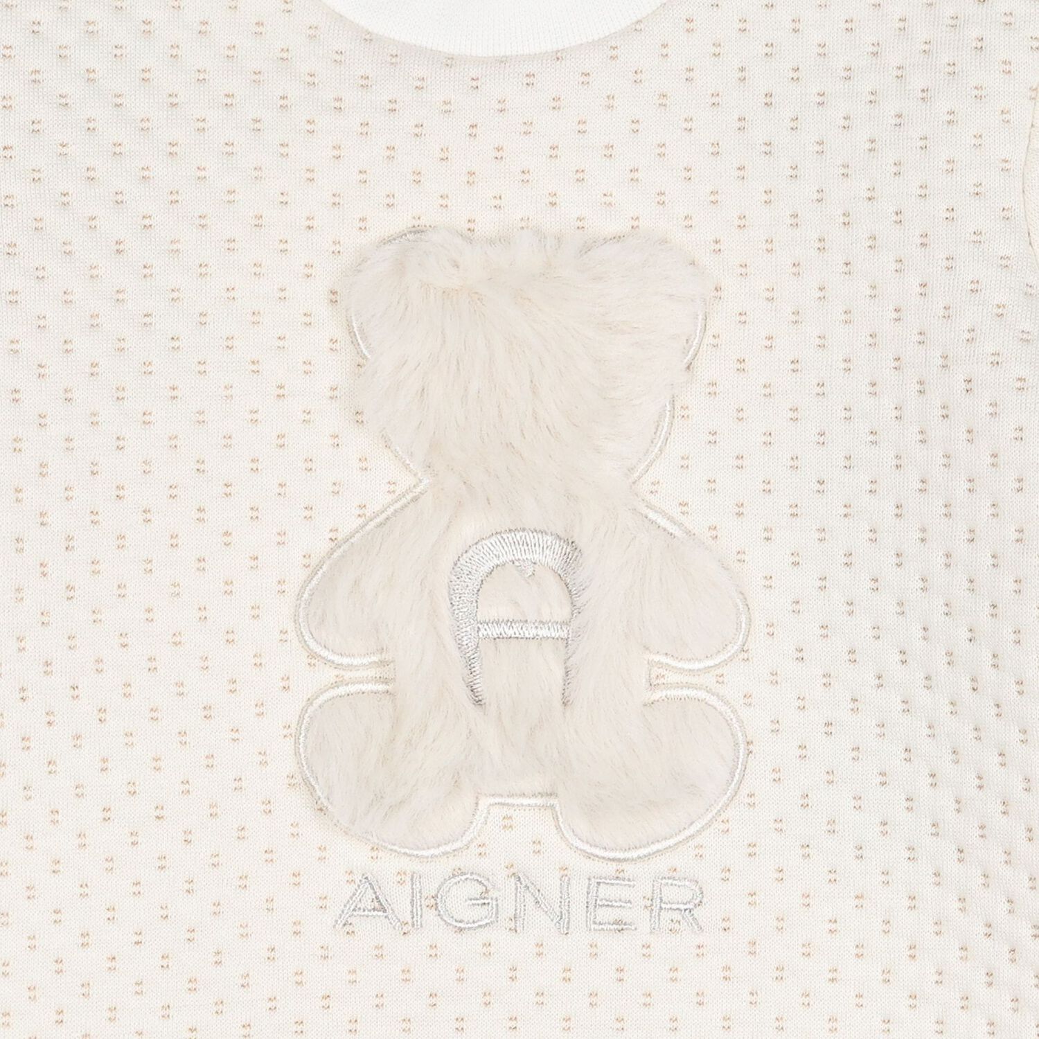 Younger Girls Ivory Faux Fur Teddy Bear Dress, 1, hi-res