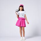 تي شيرت بنات بالشعار باللون الأبيض , 1, hi-res