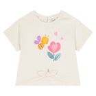 Younger Girls Ivory & Purple Shorts Set, 1, hi-res