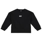 Girls Black Logo Sweatshirt, 1, hi-res