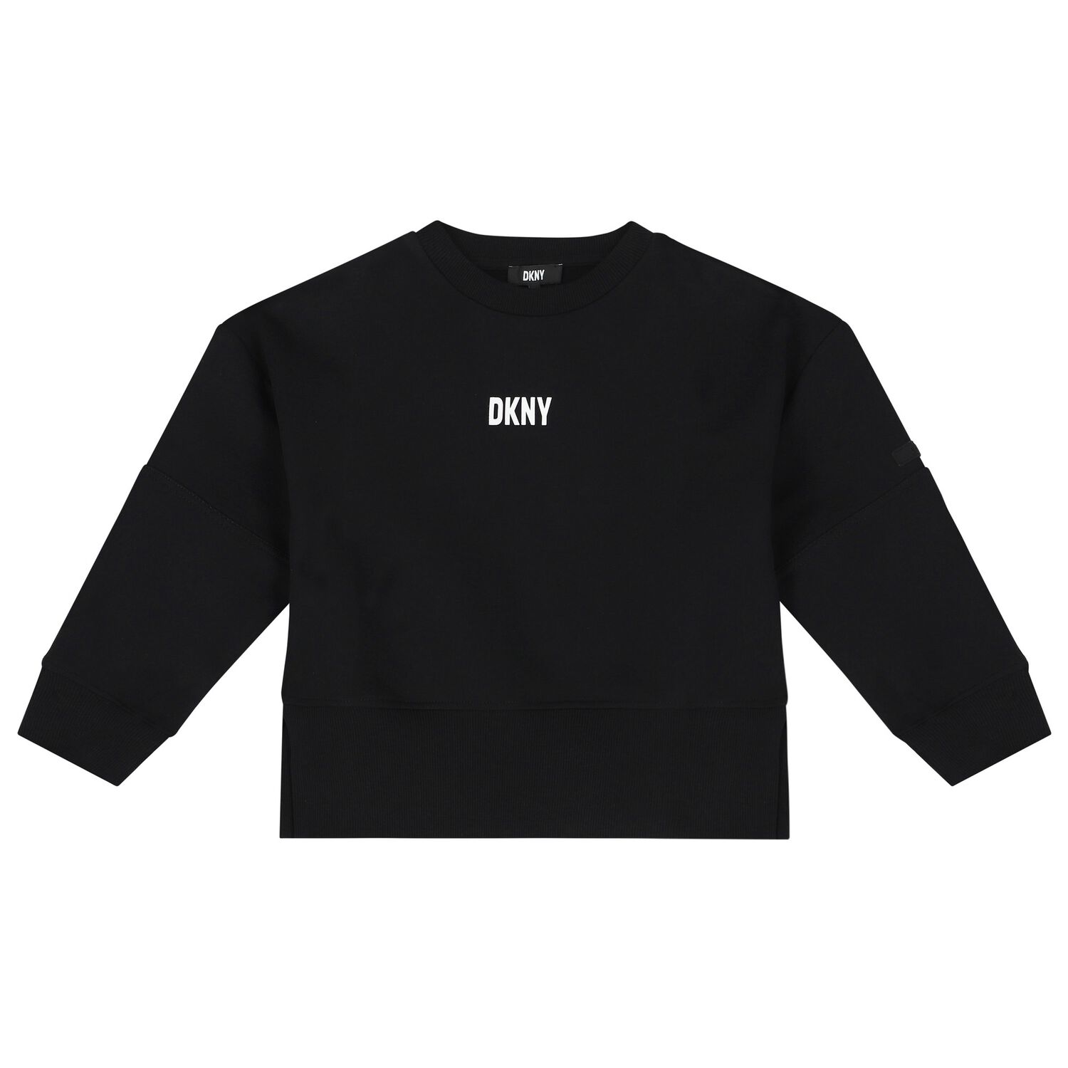 Girls Black Logo Sweatshirt, 1, hi-res image number null