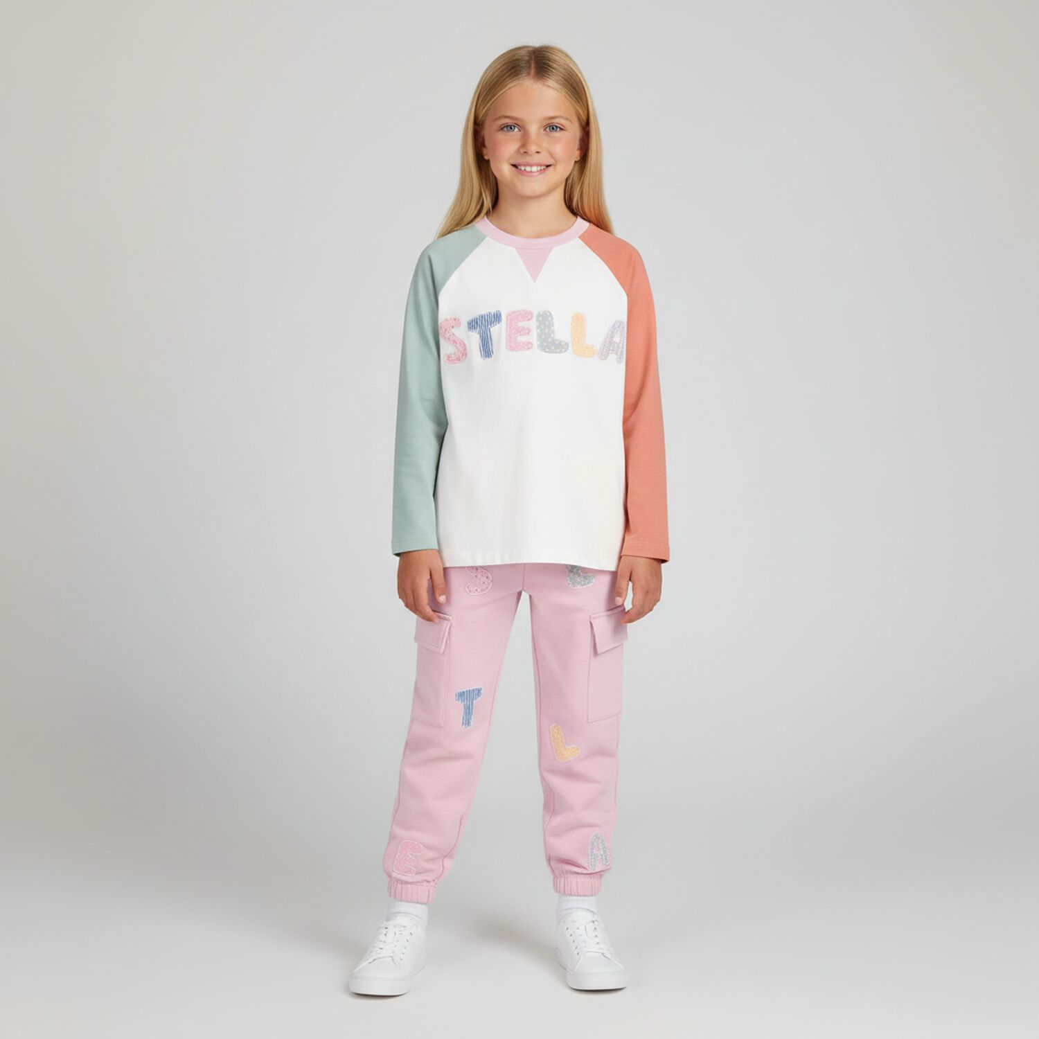 Girls Pink Logo Joggers, 1, hi-res
