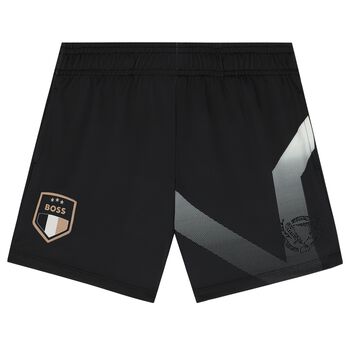 Boys Black Logo Shorts