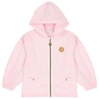 Girls Pink Logo Hooded Zip Up Top, 1, hi-res