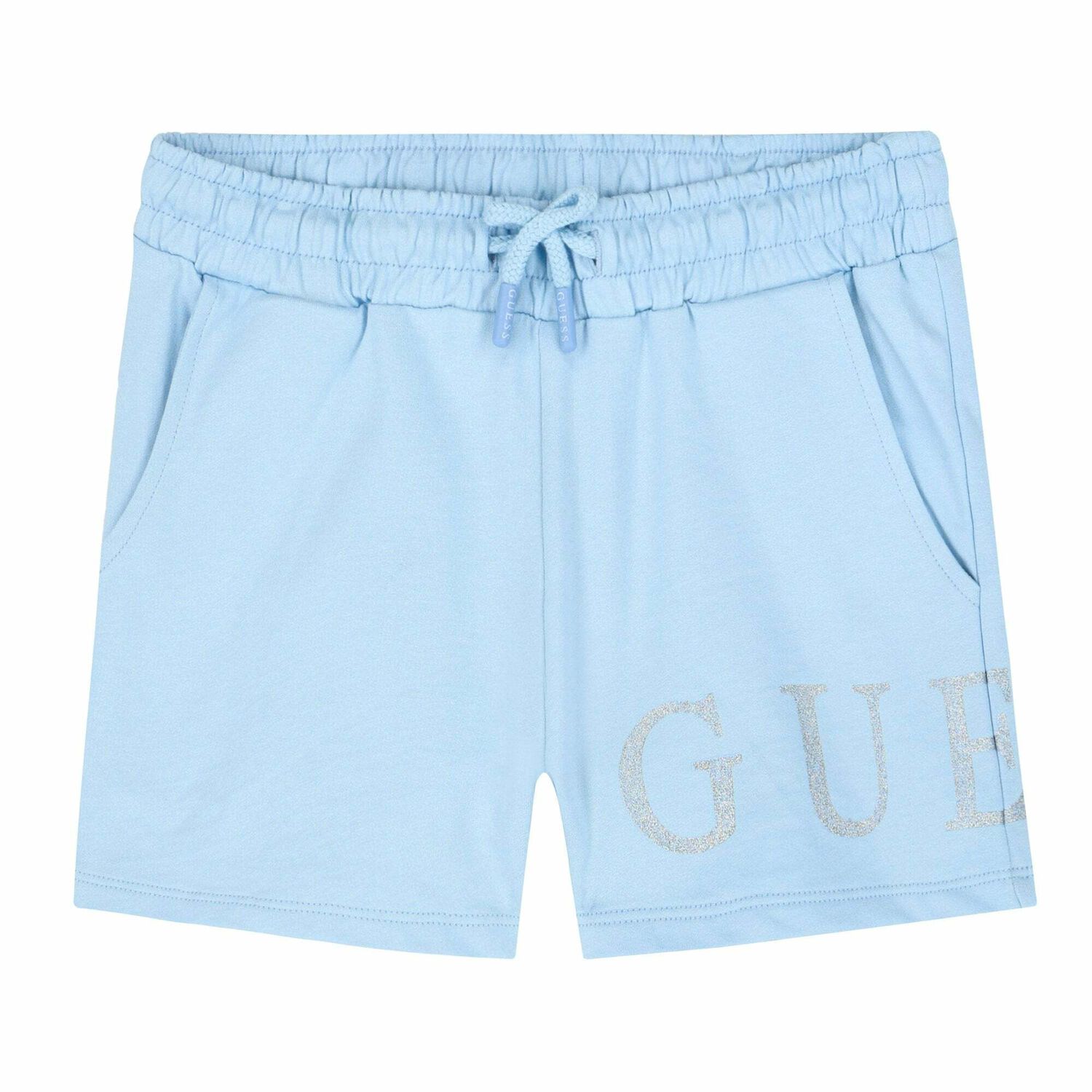 شورت بالشعار باللون الازرق للبنات, 2, hi-res