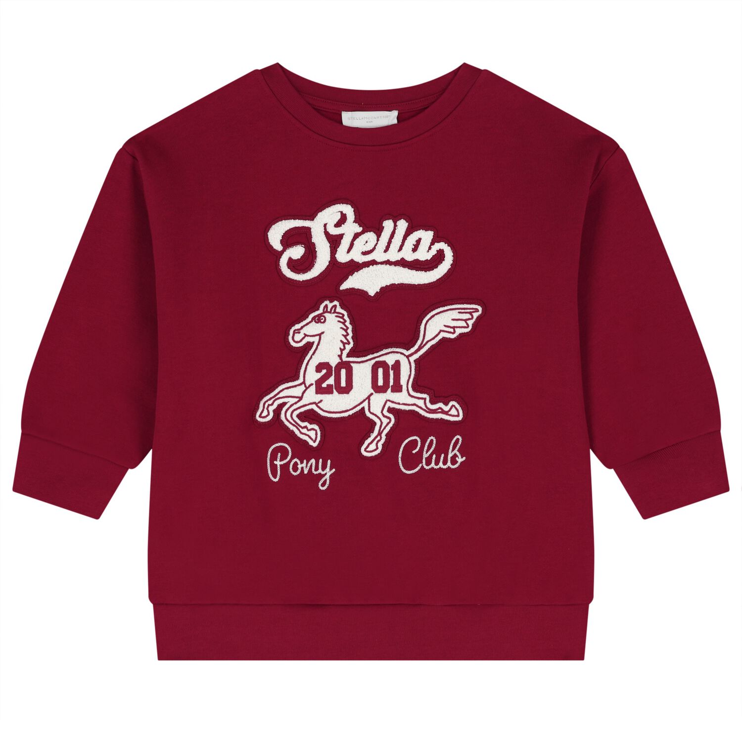 Girls Burgundy Horse Logo Sweatshirt, 1, hi-res