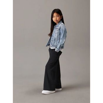 Girls Black Logo Trousers