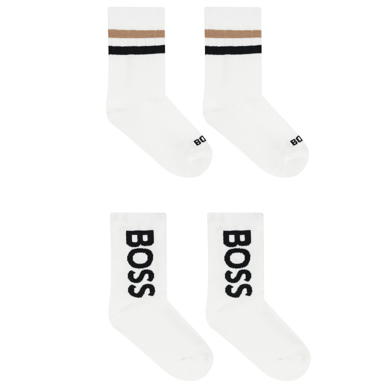 Boys White Logo Socks ( 2-Pack ), 1, hi-res image number null