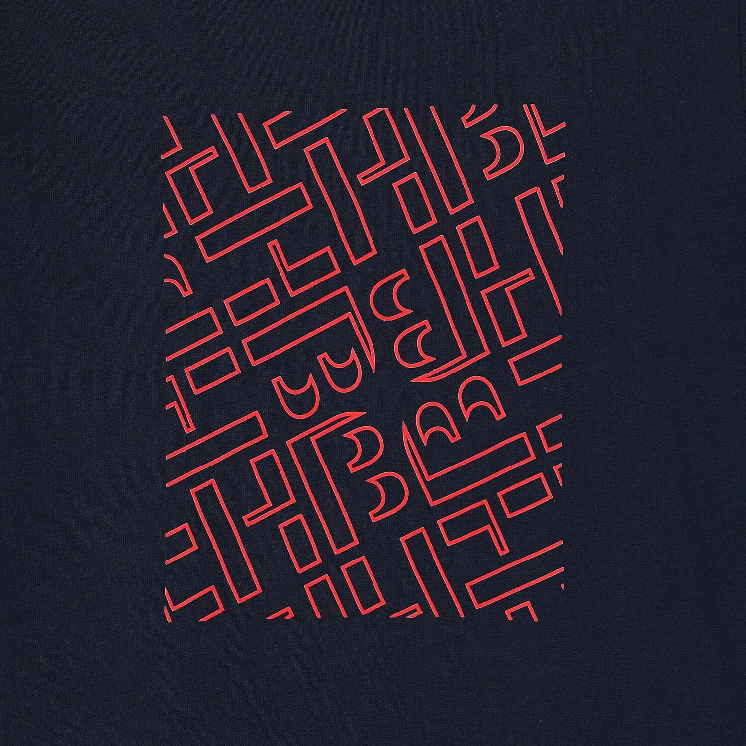 Boys Navy Logo Long Sleeve Top, 1, hi-res