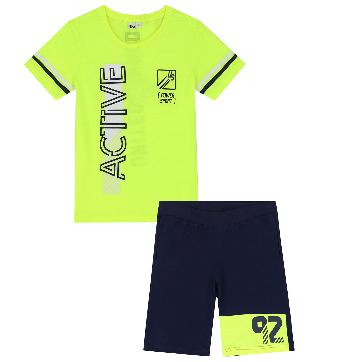 Boys Green & Navy Shorts Set, 1, hi-res