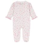 Baby Girls White & Pink Rose Renaissance Babygrow, 1, hi-res