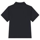 Boys Black Logo Polo Shirt, 1, hi-res