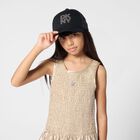 Girls Black Logo Cap, 1, hi-res