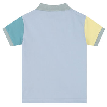 Boys Ivory & Blue Logo Polo Shirt
