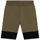 Boys Khaki Logo Shorts, 1, hi-res