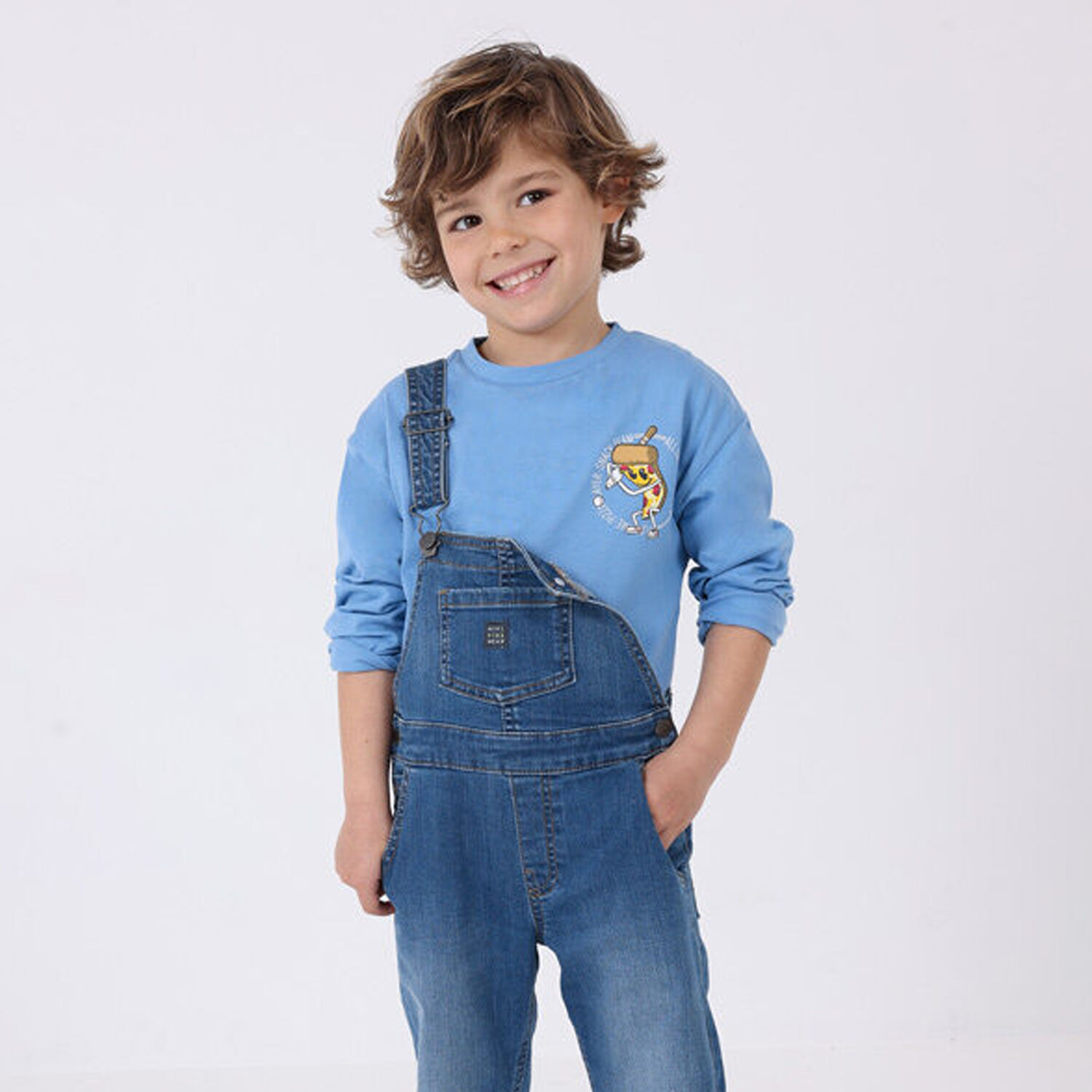 توب أولاد بأكمام باللون الأزرق, 1, hi-res image number null