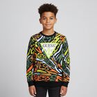 Boys Black Logo Sweatshirt, 1, hi-res