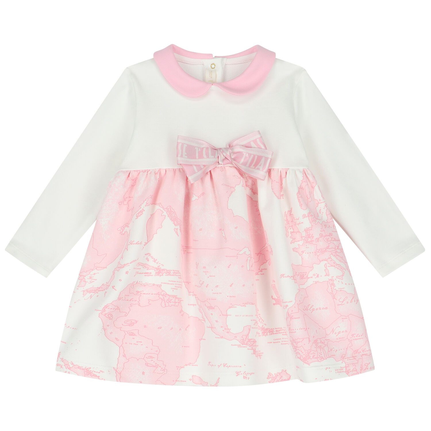 Baby Girls Ivory & Pink Geo Map Dress Set, 1, hi-res image number null