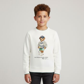 Boys Ivory Polo Bear Sweatshirt