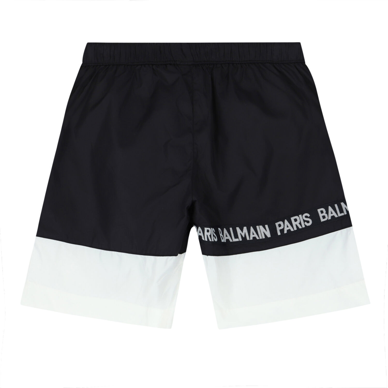 Boys Black & White Logo Swim Shorts, 1, hi-res image number null