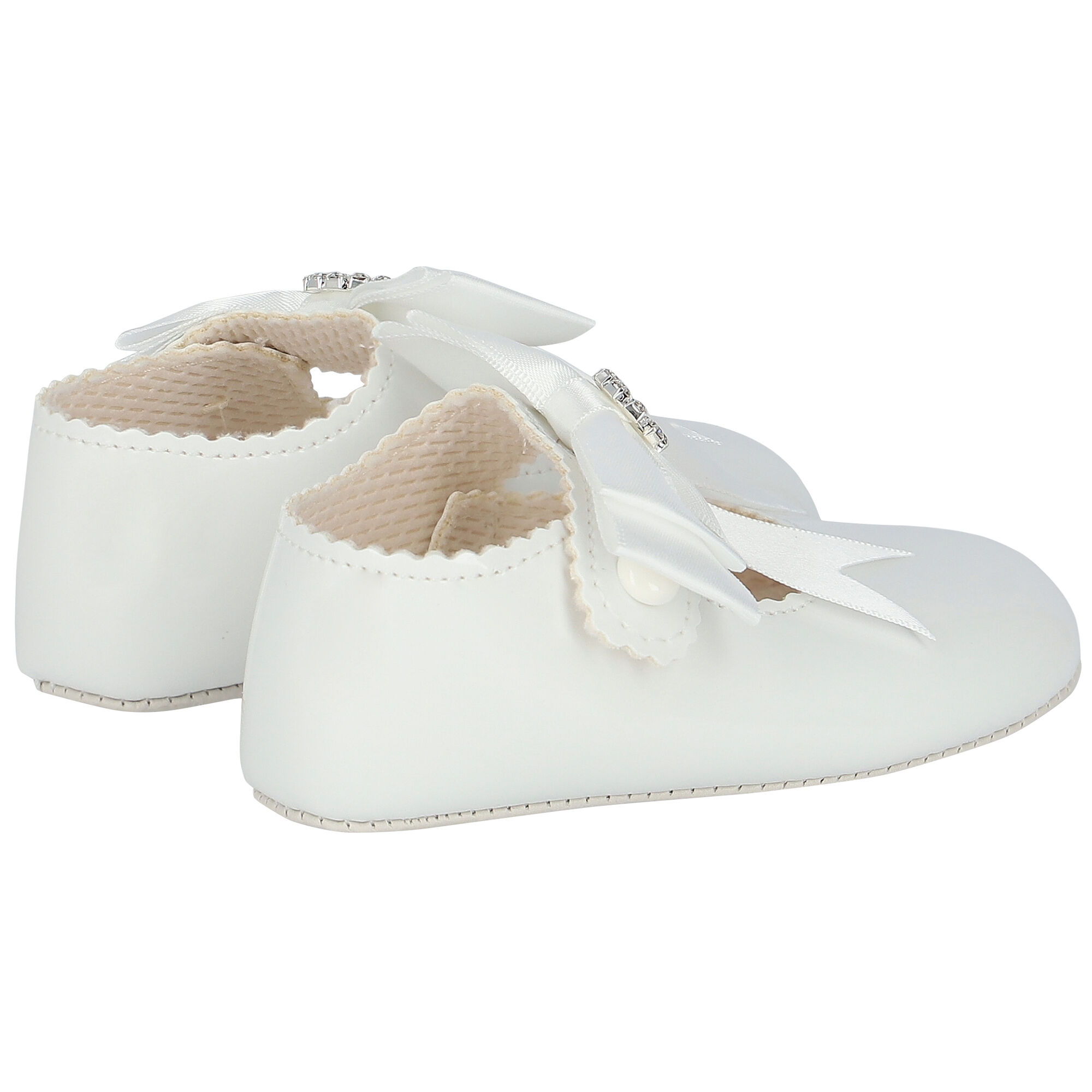 Early Days Baby Girls White Leather Pre Walker Shoes Junior Couture UAE