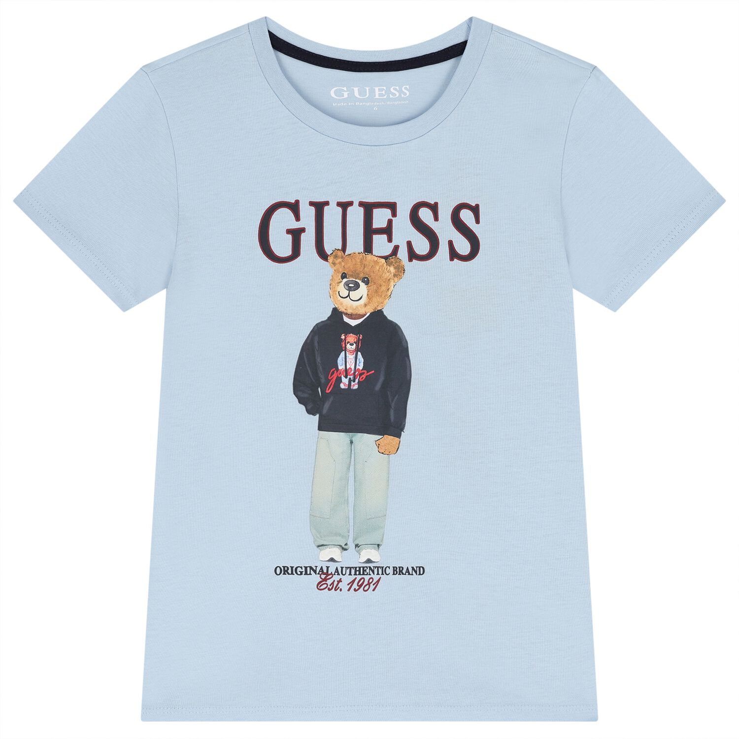Boys Blue Teddy Bear Logo T-Shirt, 4, hi-res