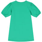 Girls Green Logo Bag Dress, 2, hi-res