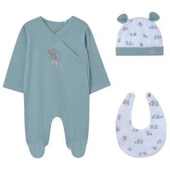 Green & White Babygrow Gift Set (3 Piece)