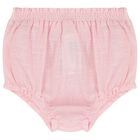 Baby Girls White & Pink Shorts Set, 1, hi-res